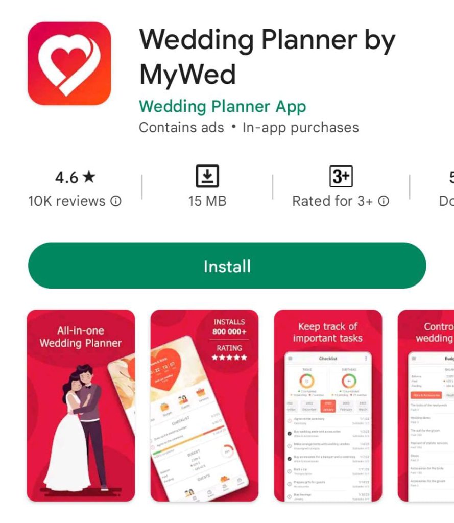 aplikasi untuk rancang perkahwinan