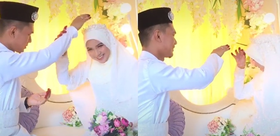 Viral video tik tok, pengantin risau ‘awning’ tudung rosak, alih tangan suami